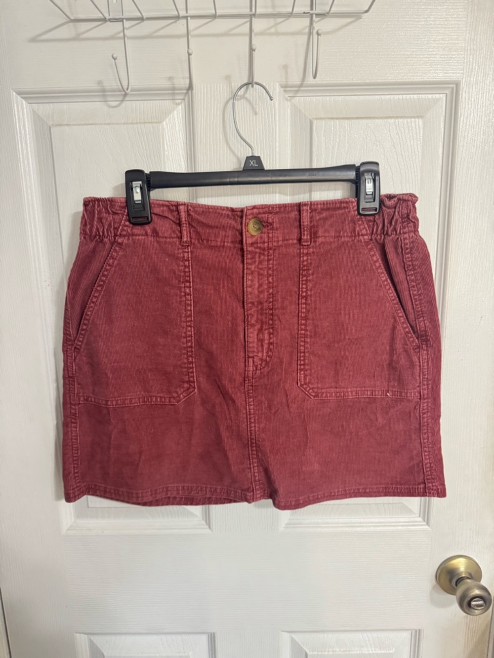 American Eagle Outfitters Burgundy Cotton Mini Skirt Super Stretch
